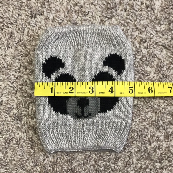Panda Bear Boot Cuffs Gray/Grey and Black Winter - Picture 5 of 7